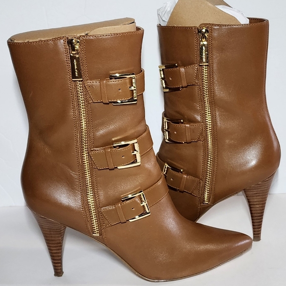 Michael Kors Leather Lori Bootie mid-calf boots / 8.5M - Picture 2 of 9